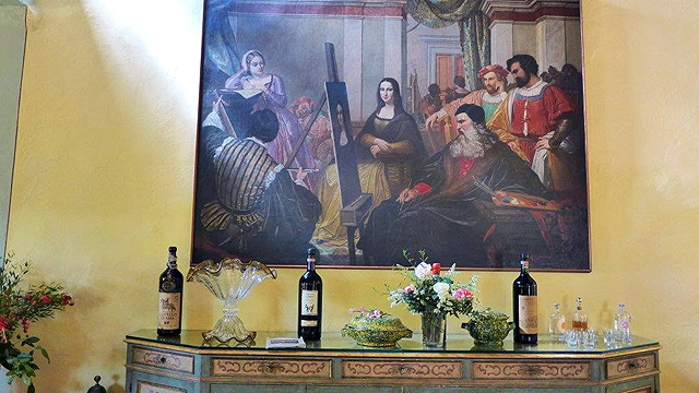 Villa le Barone, dans le Chianti: le restaurant, avec une coupe faite à "Mylight" 