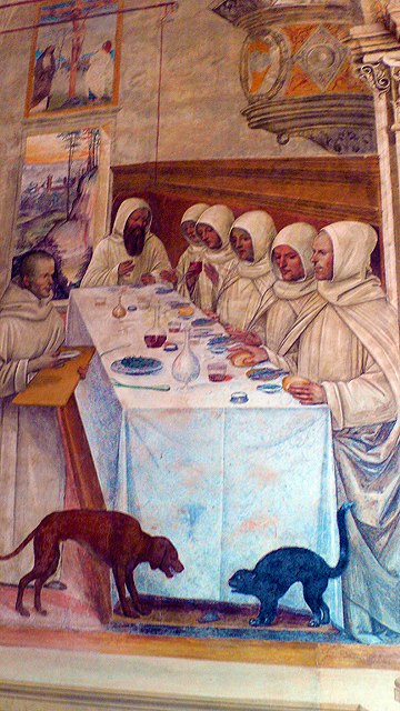 Fresque à l'Abbaye de Monte Olivetto Toscane