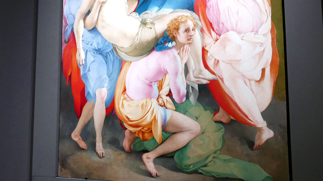 Pontormo détail de  "La Déposition" - exposition "Il Cinquecento à Florence" au Palais Strozzi  Florence Italie